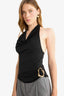 Regular Fit Halter Neck Blouse with Buckle Detail