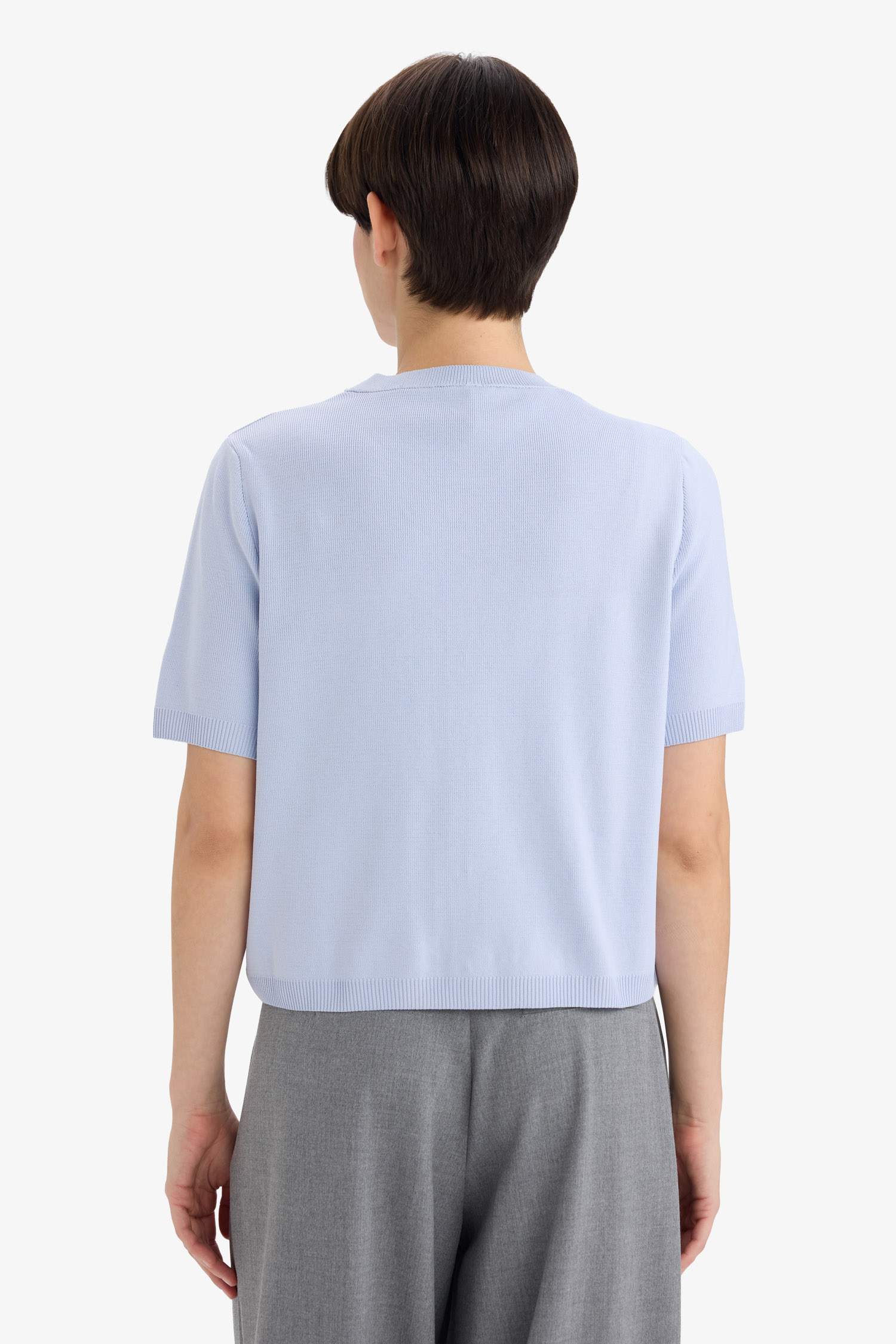 Regular Fit Crew Neck Buttoned Short Sleeve Knitted Cardigan