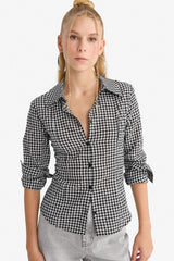 Cool Fitted Plaid Poplin Long Sleeve Shirt