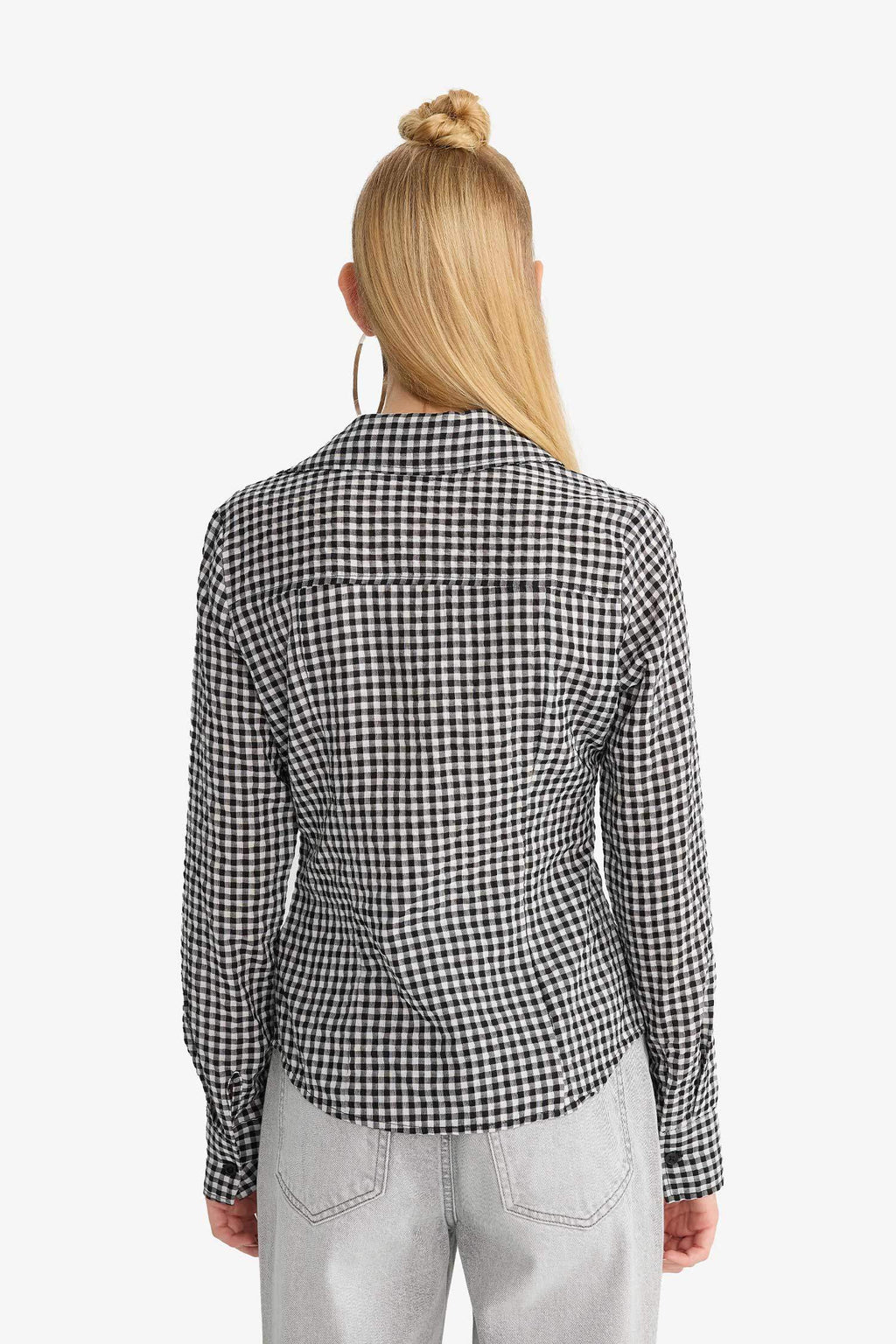 Cool Fitted Plaid Poplin Long Sleeve Shirt