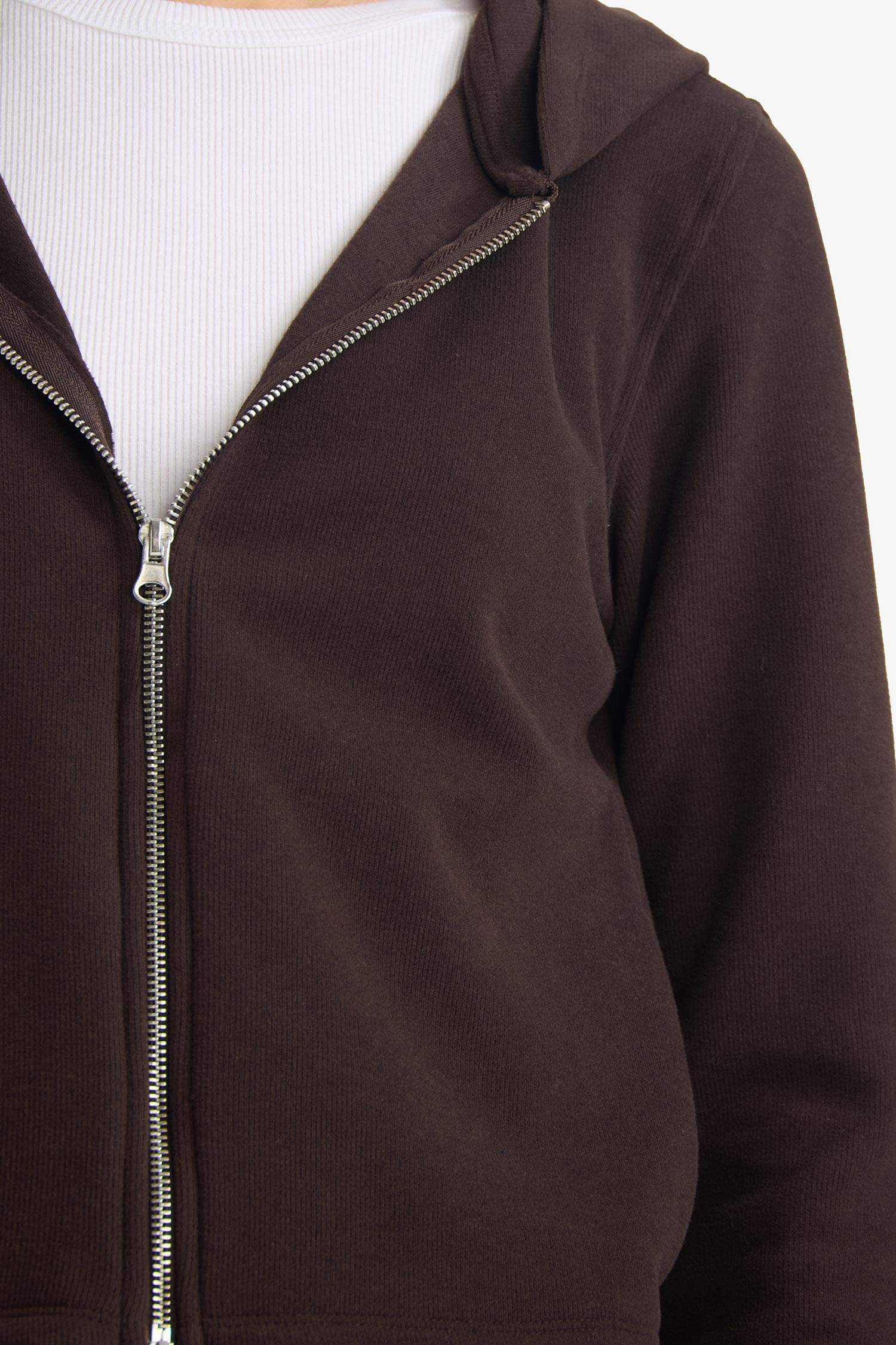 Slim Fit Hooded Zippered Sweatshirt