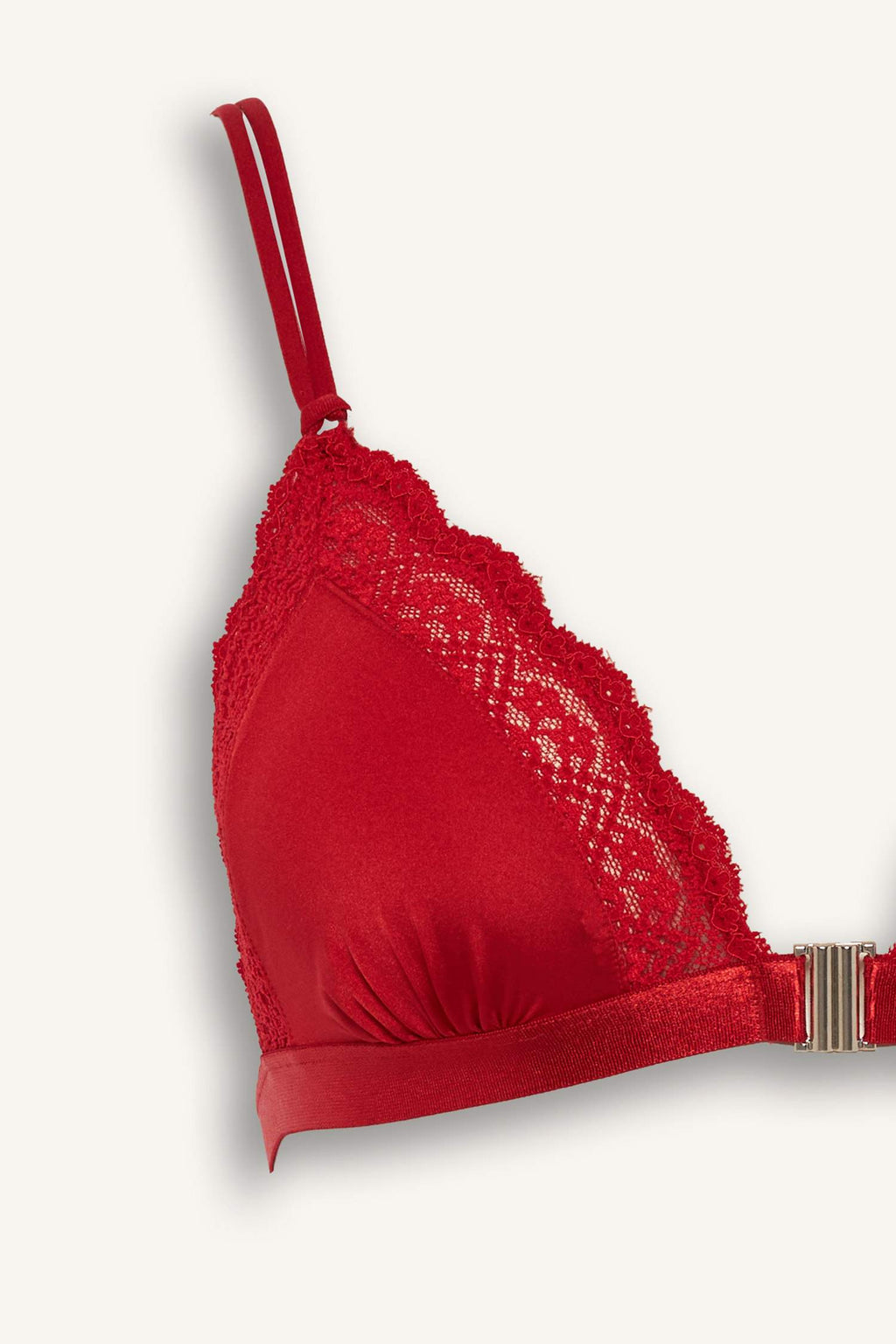 Satin with Lace Unpadded Bra