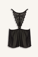 Regular Fit Lace Detail Thin Strap Tulle Top