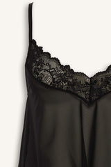 Regular Fit Lace Detail Thin Strap Tulle Top