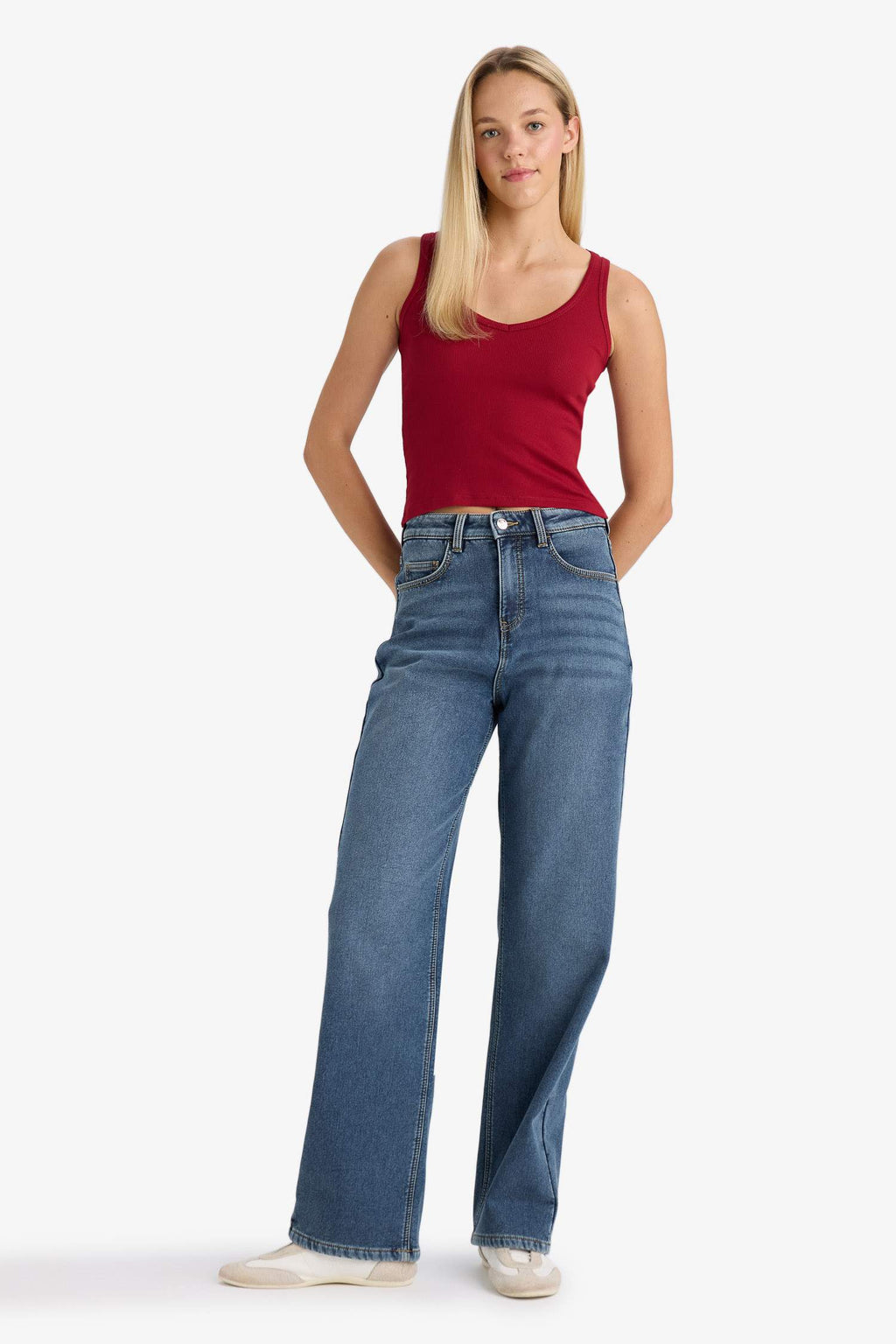 Fitted V-Neck Ribbed Camisole Athlete