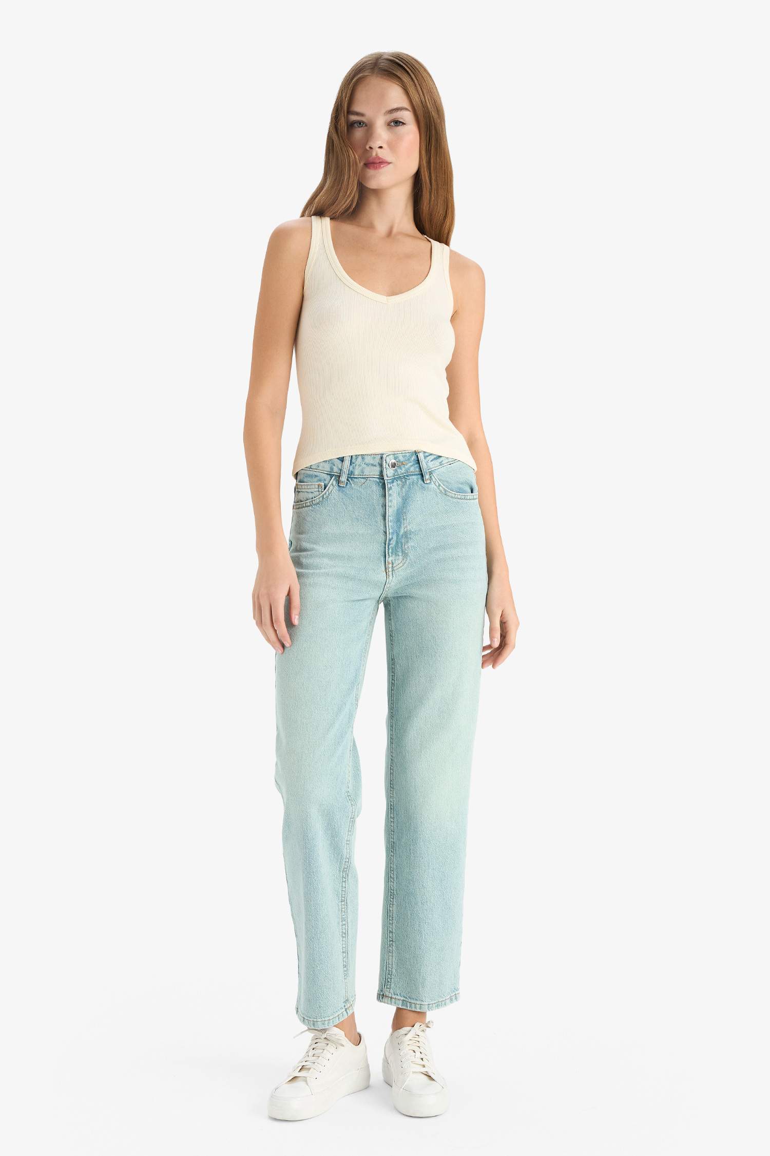 Fitted V-Neck Ribbed Camisole Athlete