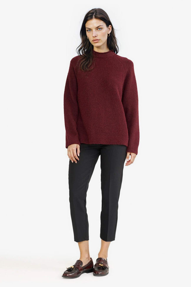 Wool Blend Crew Neck Thick Knit Sweater Main Image