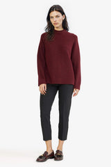 Wool Blend Crew Neck Thick Knit Sweater