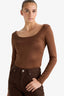 Square Neck Long Sleeve Snap Button Bodysuit