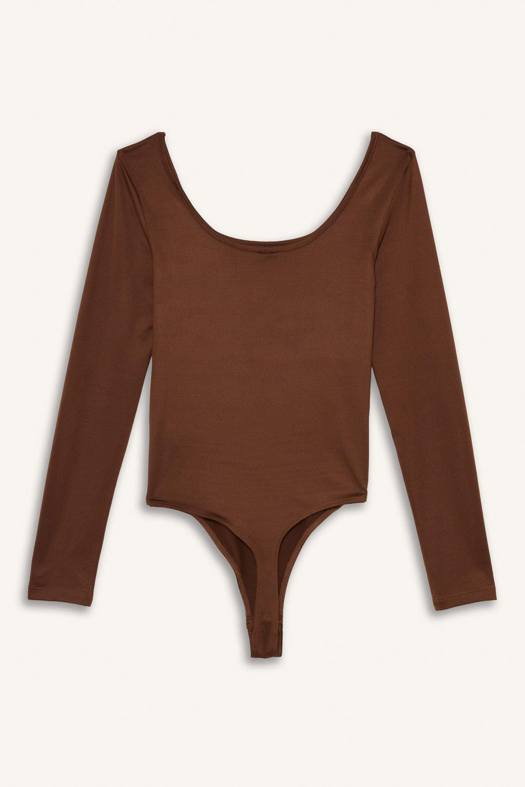 Square Neck Long Sleeve Snap Button Bodysuit