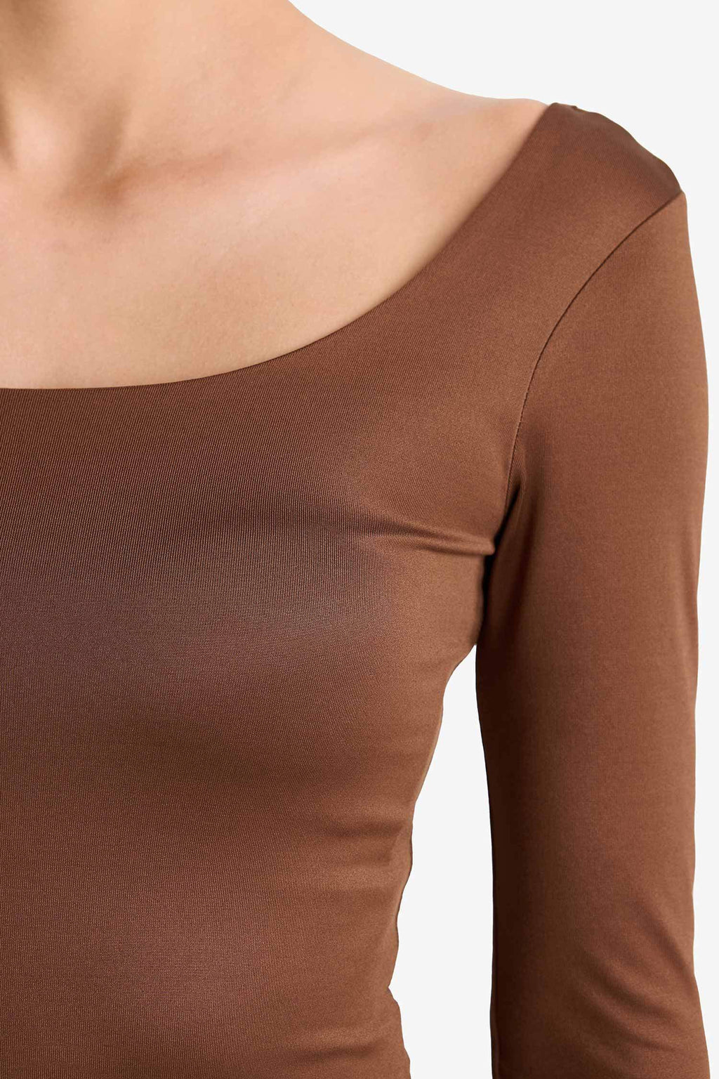 Square Neck Long Sleeve Snap Button Bodysuit