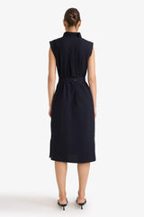 Modal Sleeveless Midi Dress with Tie Detail