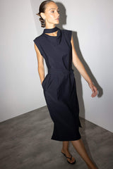 Modal Sleeveless Midi Dress with Tie Detail