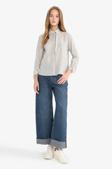 Regular Fit Bengalin Long Sleeve Shirt