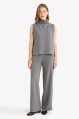 Straight Fit Wide Leg Trousers