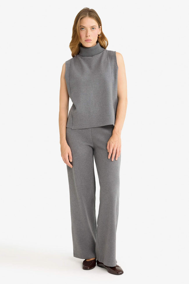 Straight Fit Wide Leg Trousers Main Image