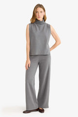 Straight Fit Wide Leg Trousers