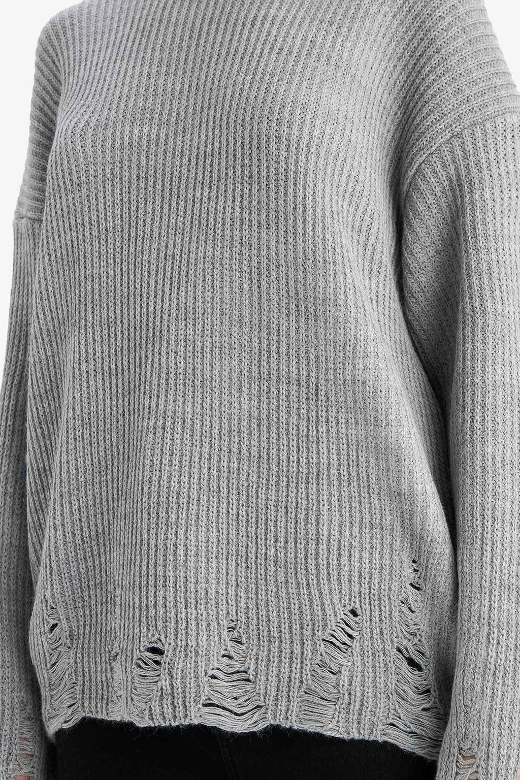 Oversize Wide Pattern Crew Neck Sweater