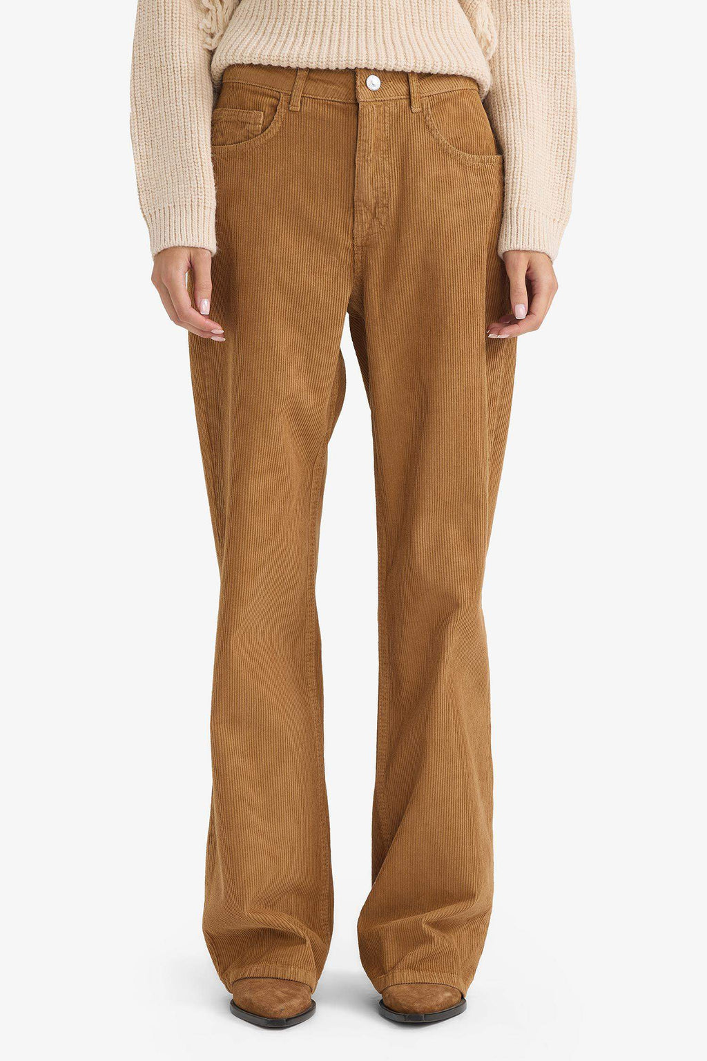 Straight Wide Zippered Regular Waist Standard Length Velvet Trousers