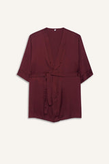 Regular Fit Wrap Neck Satin Robe