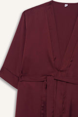 Regular Fit Wrap Neck Satin Robe