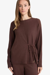 Regular Fit Crew Neck Wrap Long Sleeve T-Shirt