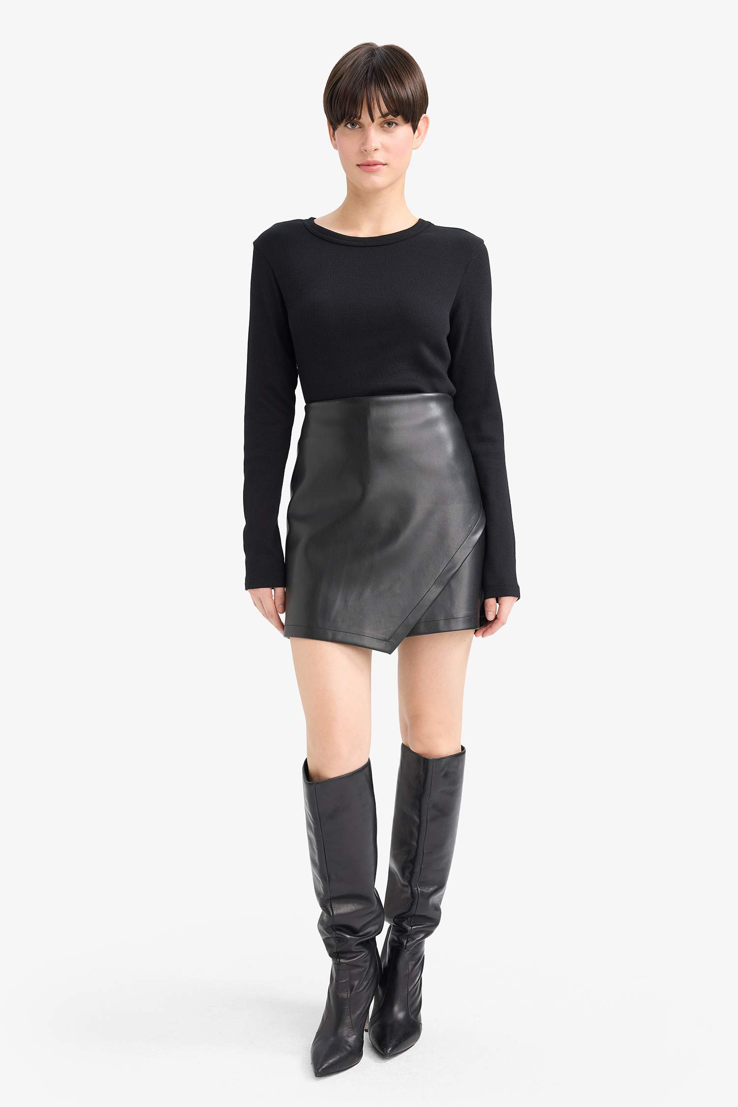 Faux Leather High Waist Shorts