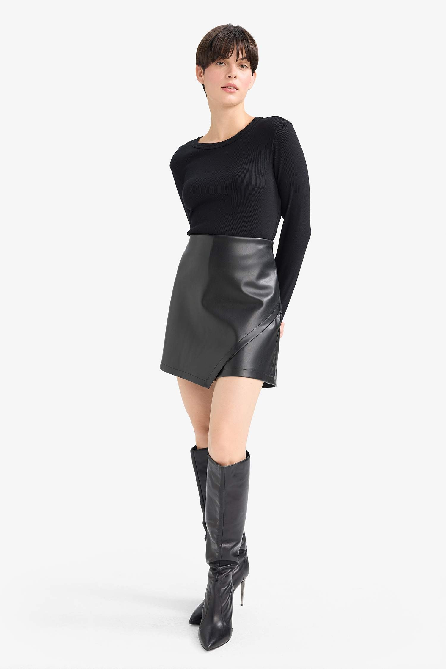 Faux Leather High Waist Shorts