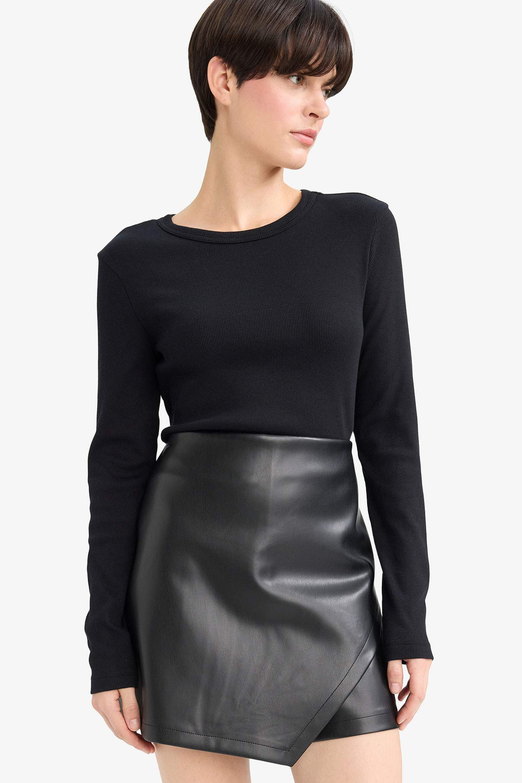 Faux Leather High Waist Shorts