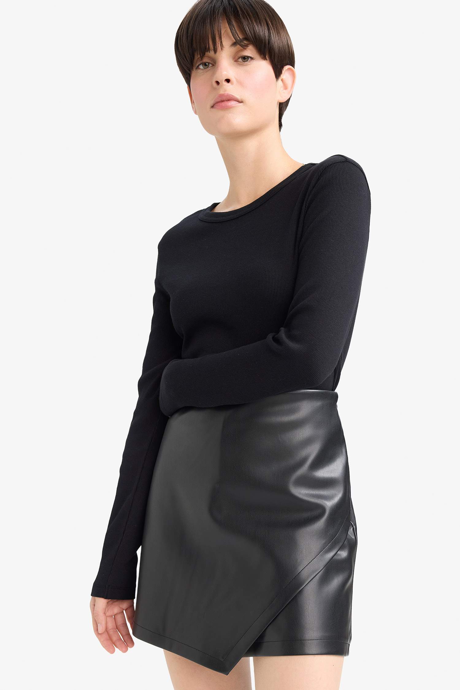 Faux Leather High Waist Shorts