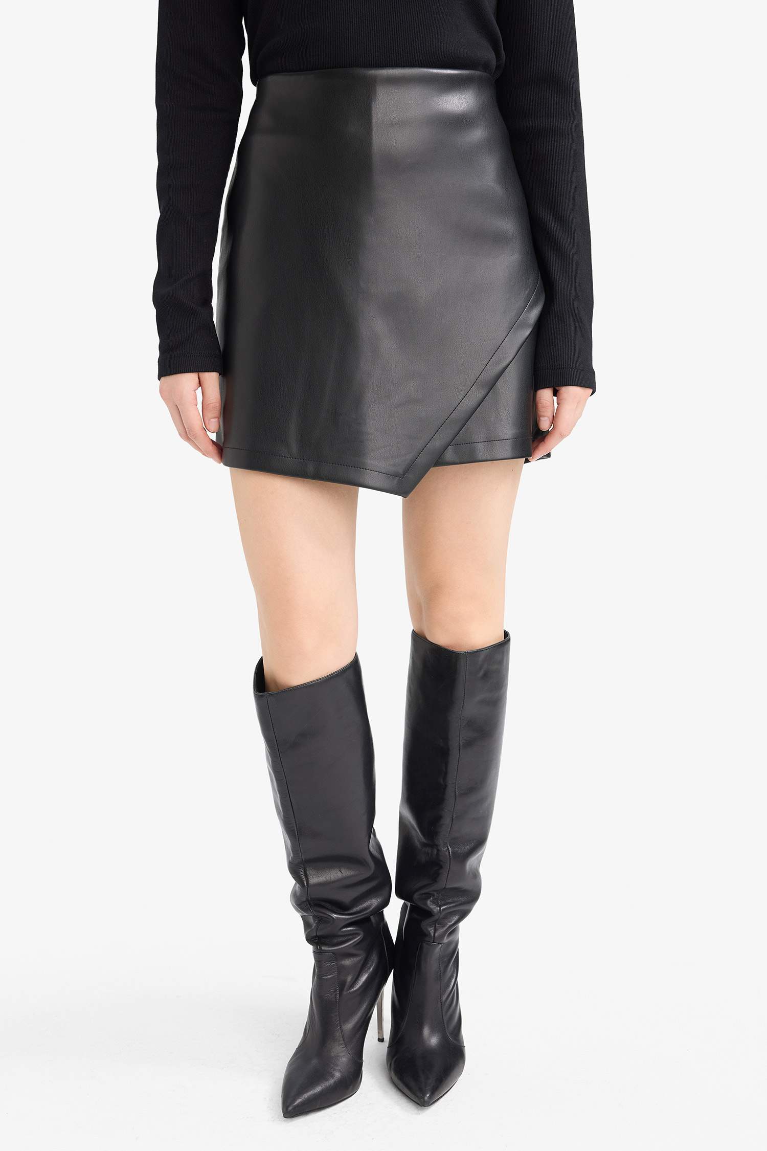 Faux Leather High Waist Shorts