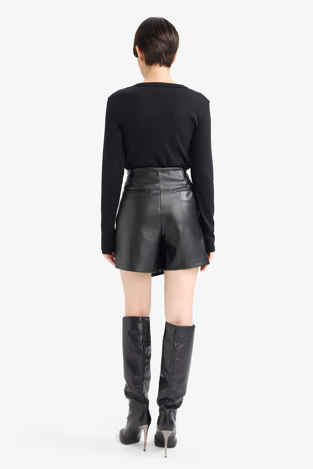 Faux Leather High Waist Shorts