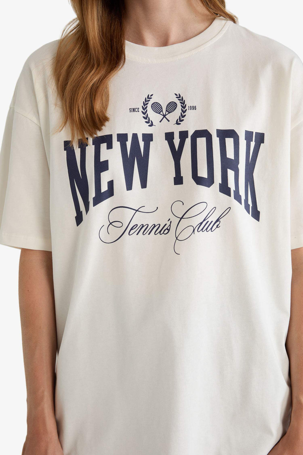 Oversize Loose Fit Crew Neck Printed Short Sleeve T-Shirt