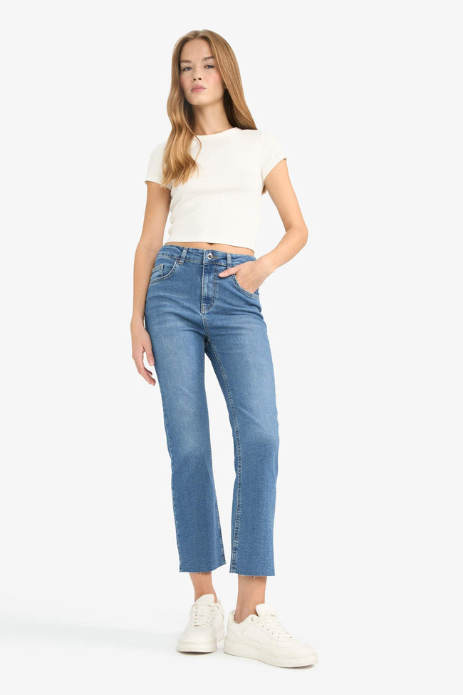 Crop Flare Fit Low Waist Ankle Length Washed Jean Trousers Hover Image