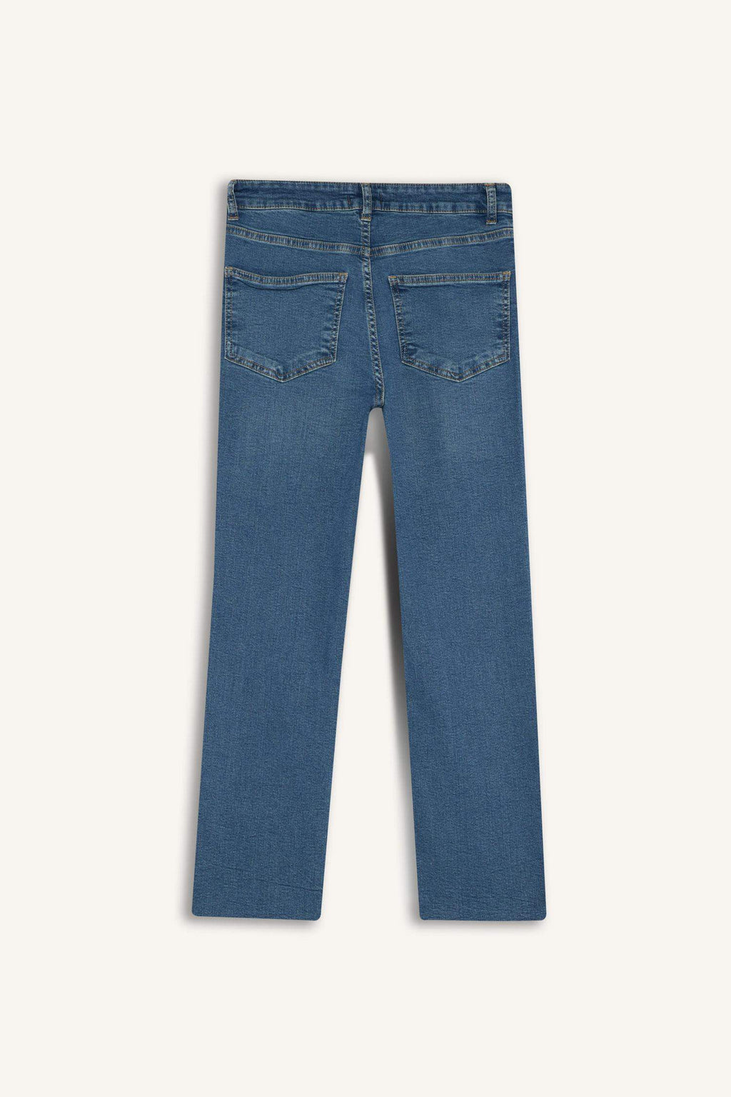 Crop Flare Fit Low Waist Ankle Length Washed Jean Trousers