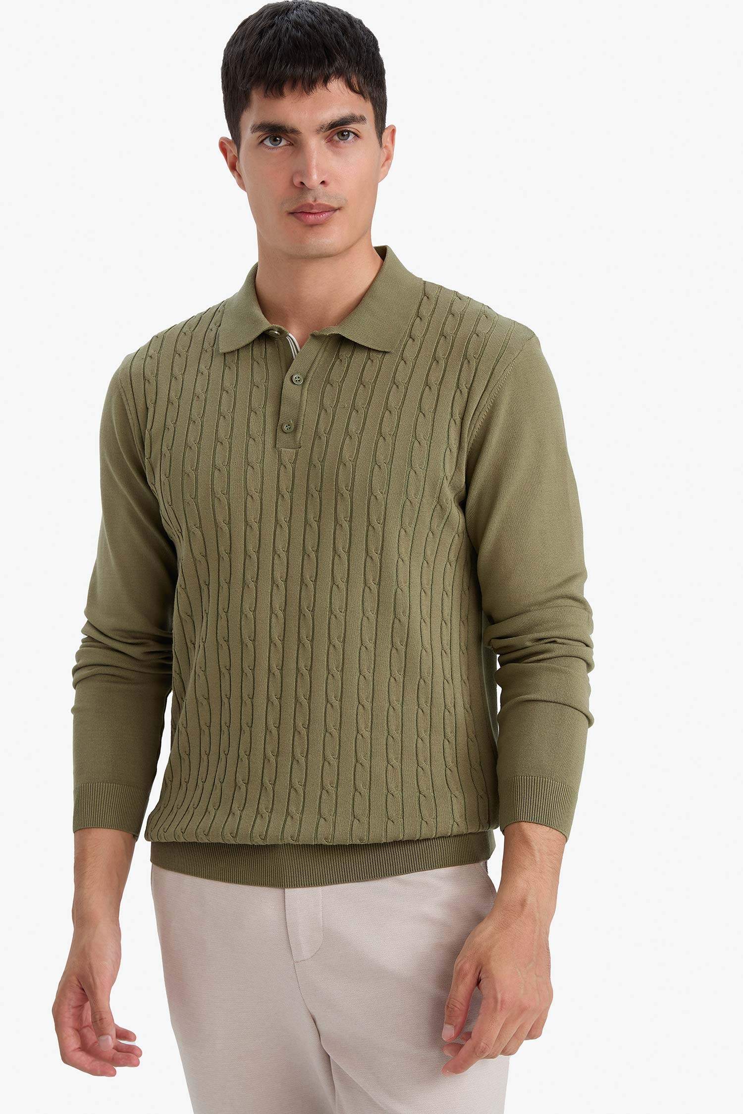 Standard Fit Polo Neck Knitwear Sweater