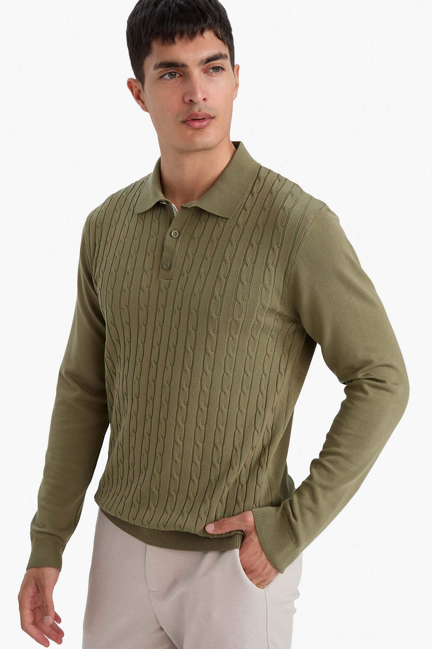 Standard Fit Polo Neck Knitwear Sweater