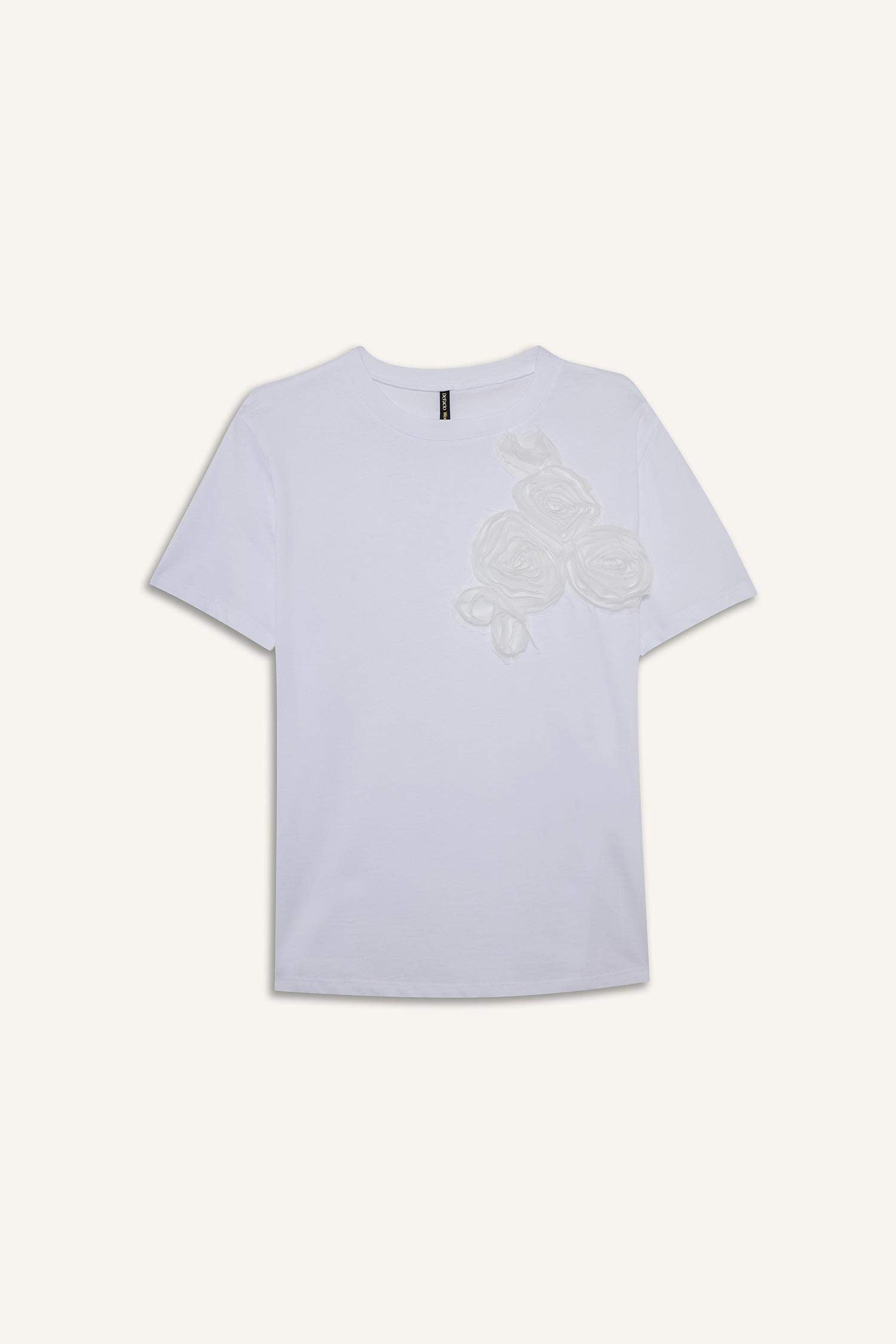 Relax Fit Crew Neck Embroidered Cotton Short-Sleeve T-Shirt