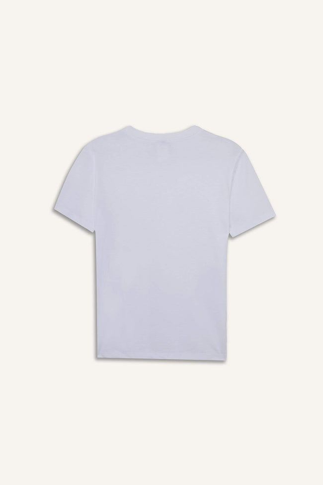 Relax Fit Crew Neck Embroidered Cotton Short-Sleeve T-Shirt Main Image