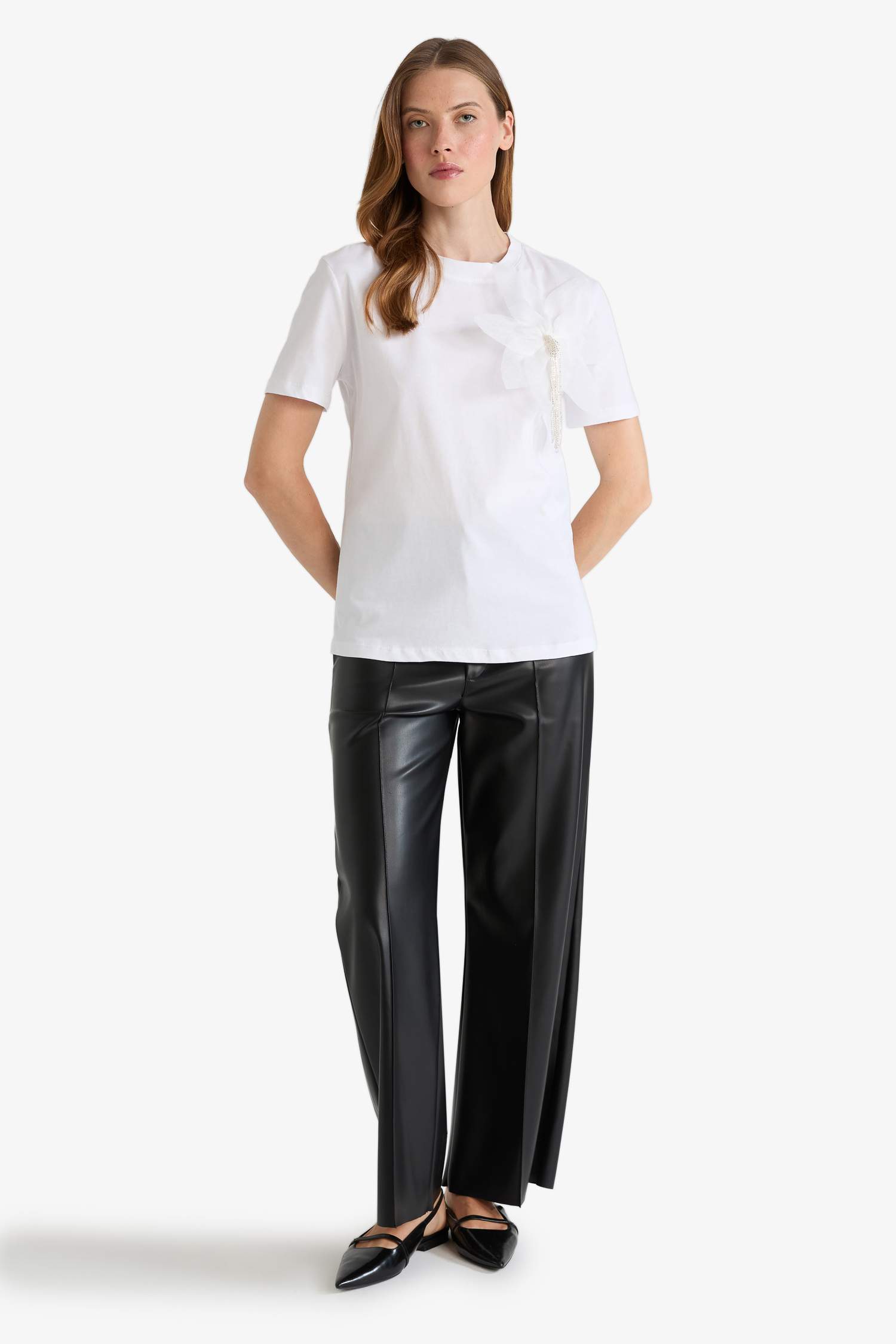 Relax Fit Crew Neck Embroidered Cotton Short-Sleeve T-Shirt