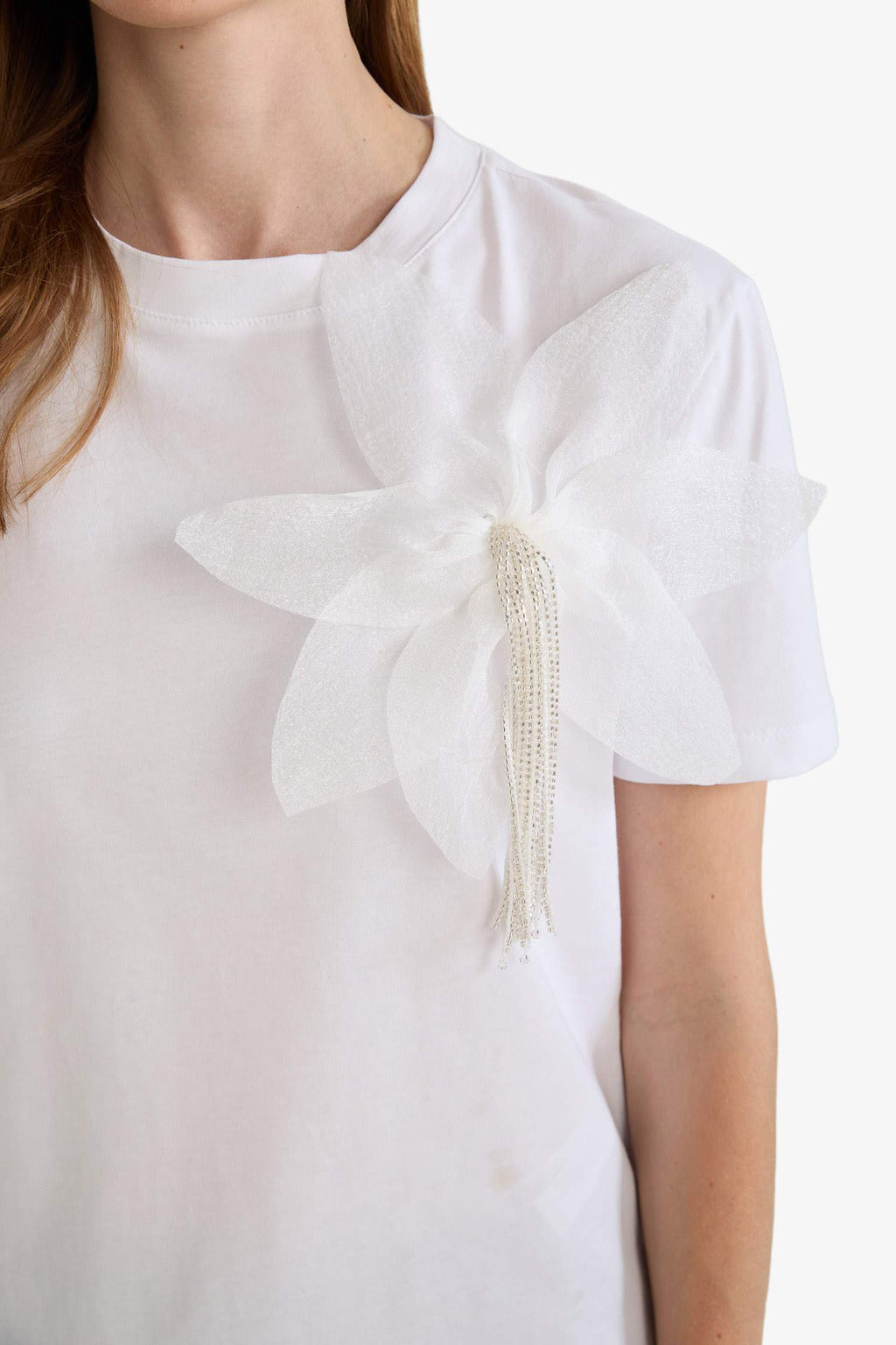 Relax Fit Crew Neck Embroidered Cotton Short-Sleeve T-Shirt