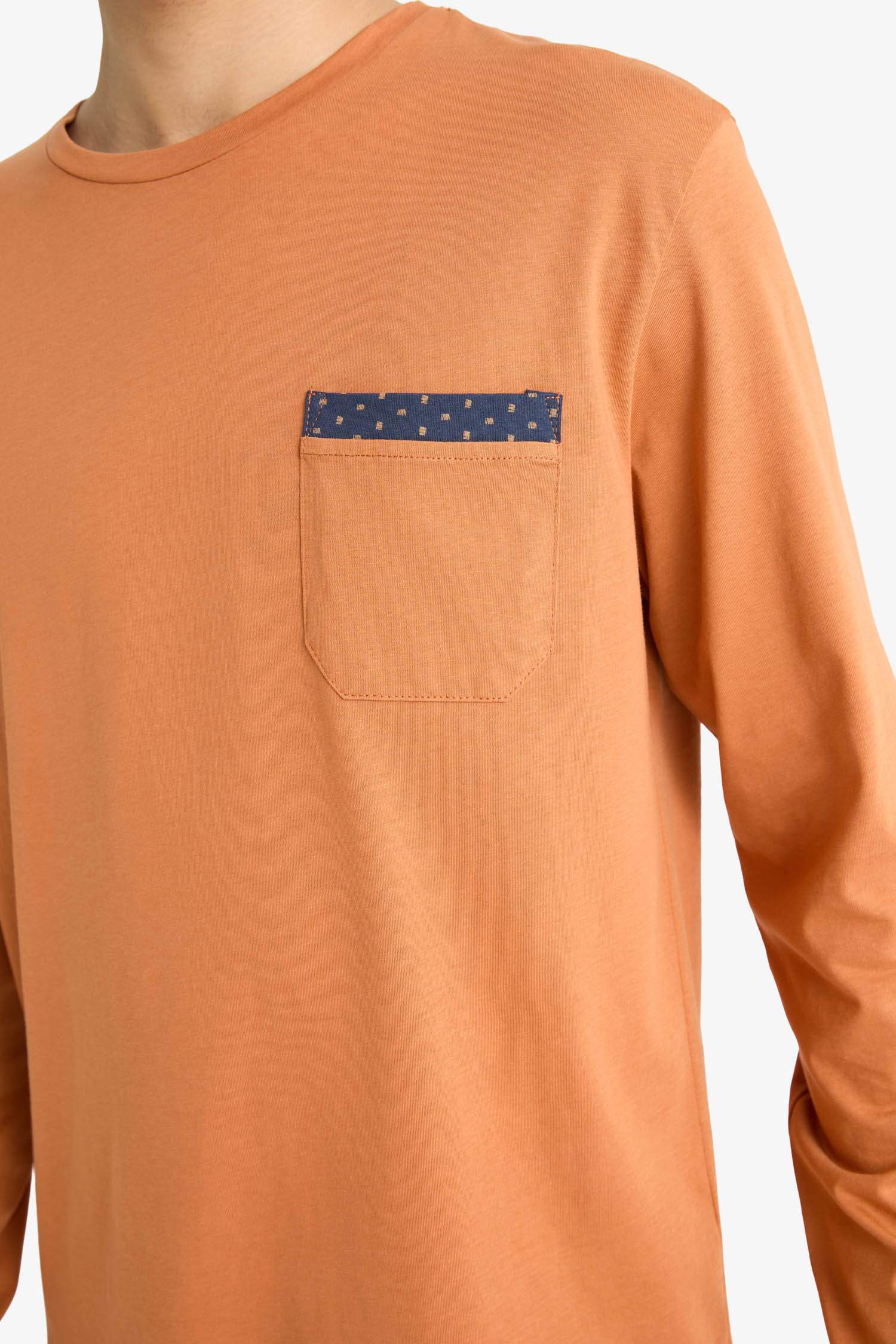 Pajama Set Regular Fit Long Sleeve Top Long Bottom