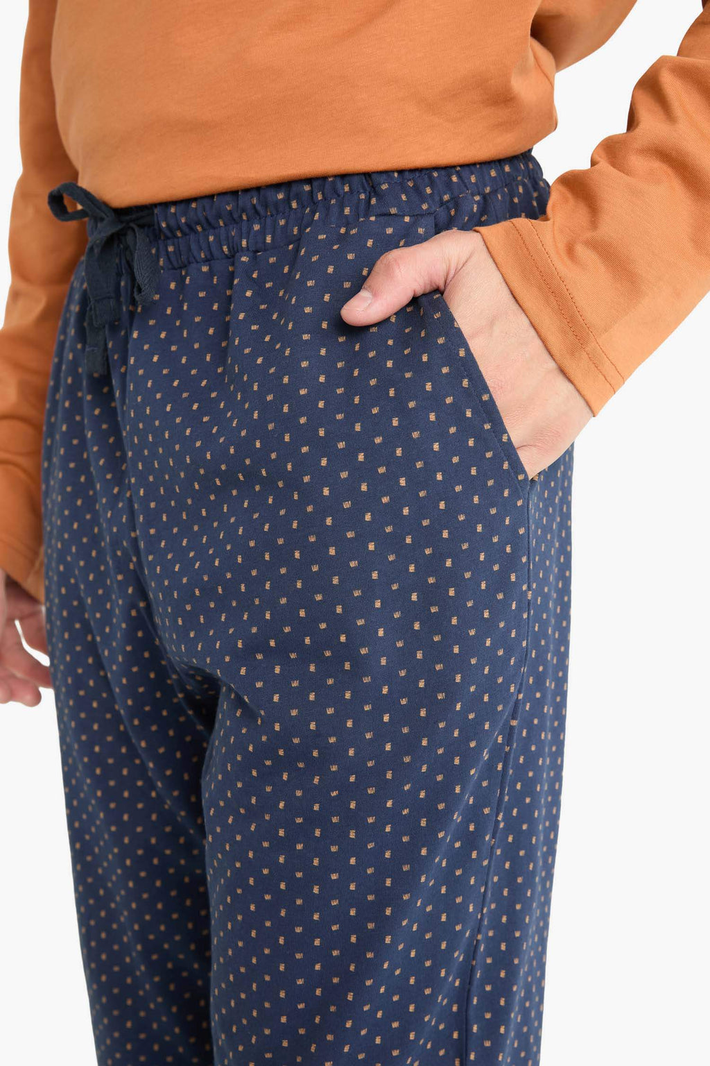 Pajama Set Regular Fit Long Sleeve Top Long Bottom