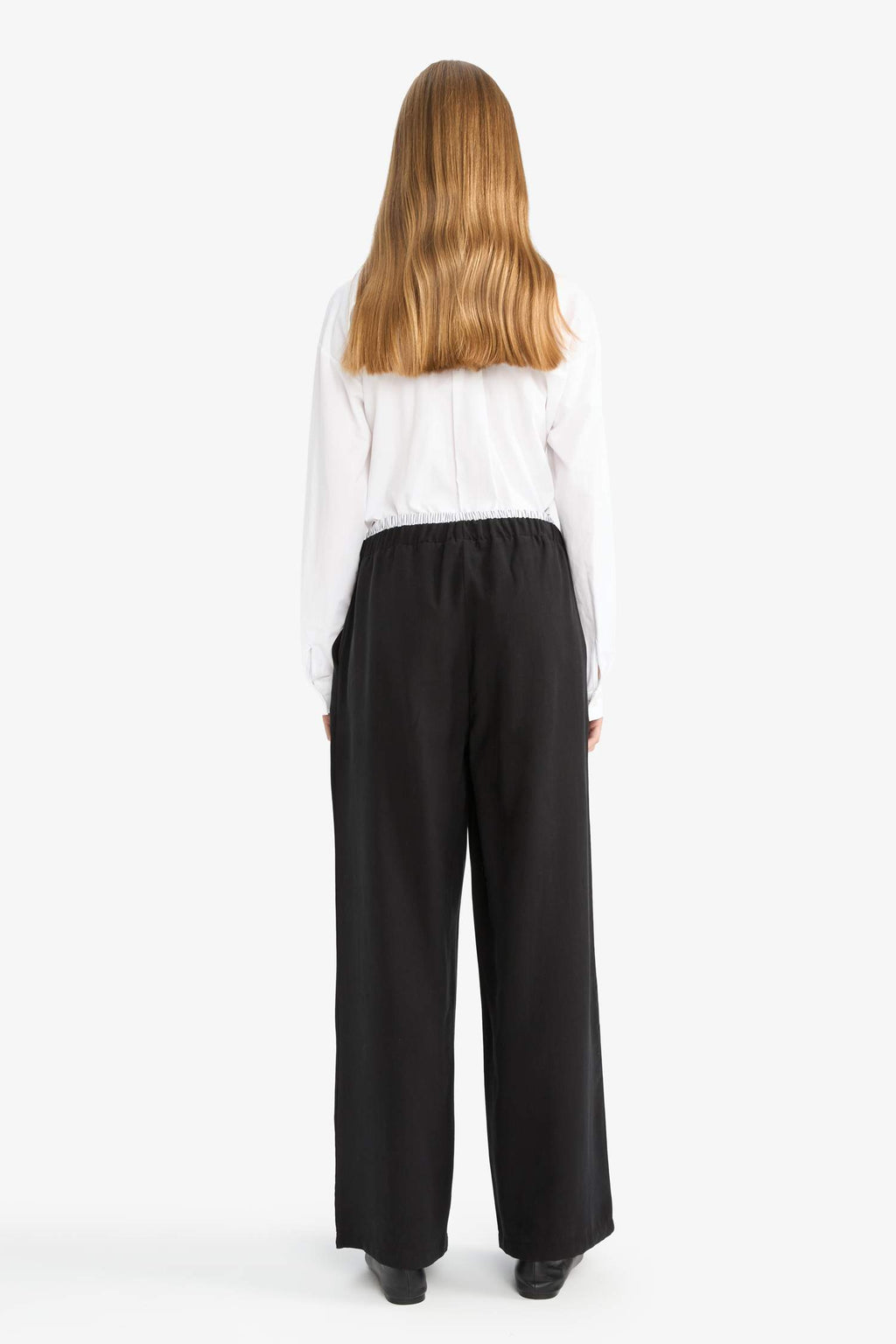 Baggy Fit Double Pocket Normal Waist Standard Length Tencel Trousers