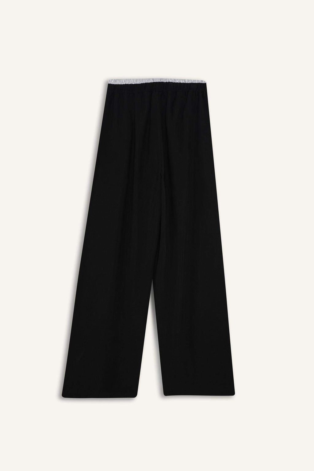 Baggy Fit Double Pocket Normal Waist Standard Length Tencel Trousers