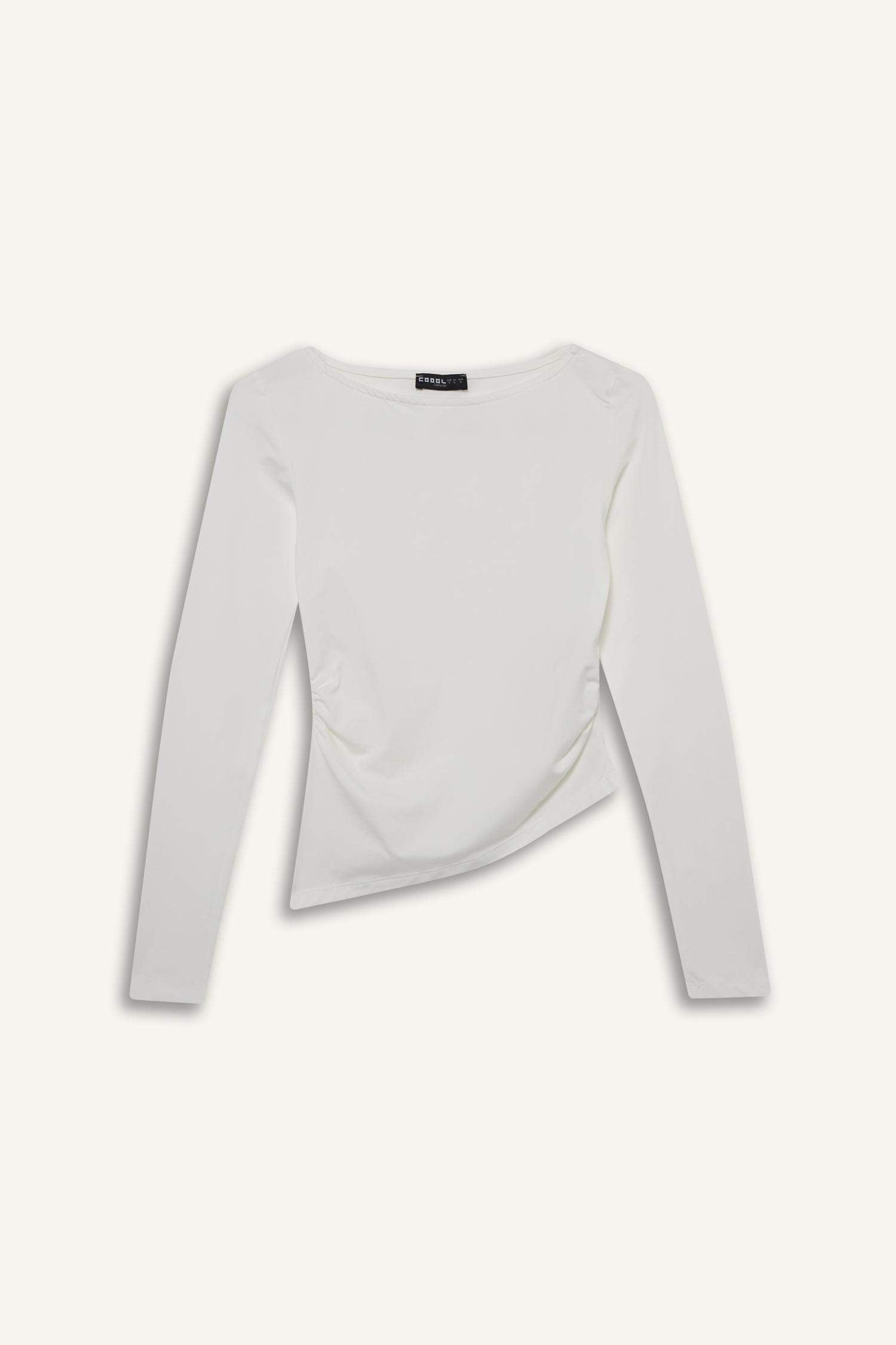 Fitted Crew Neck Ribbed Long Sleeve T-Shirt