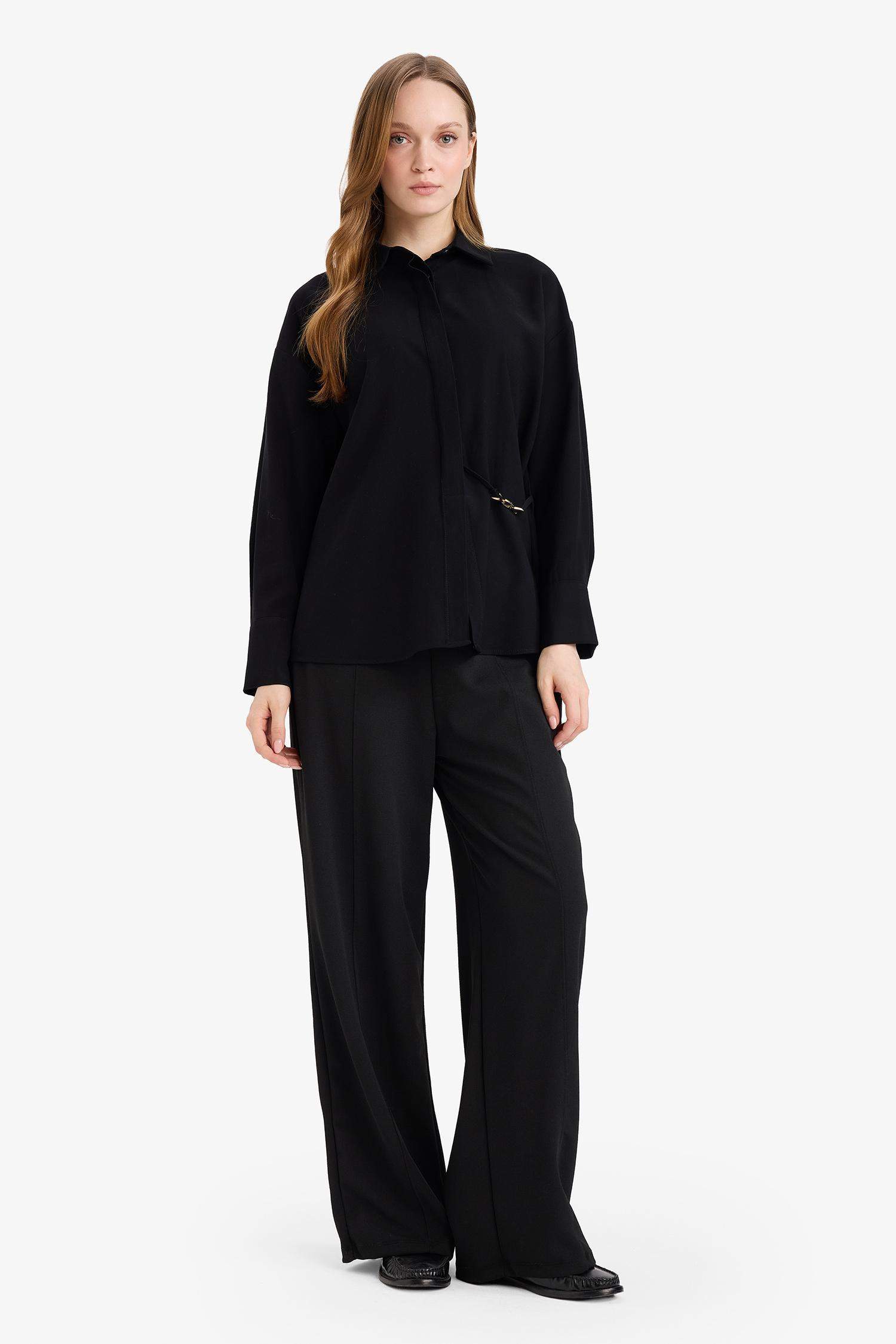 Straight Wide Crepe Pants
