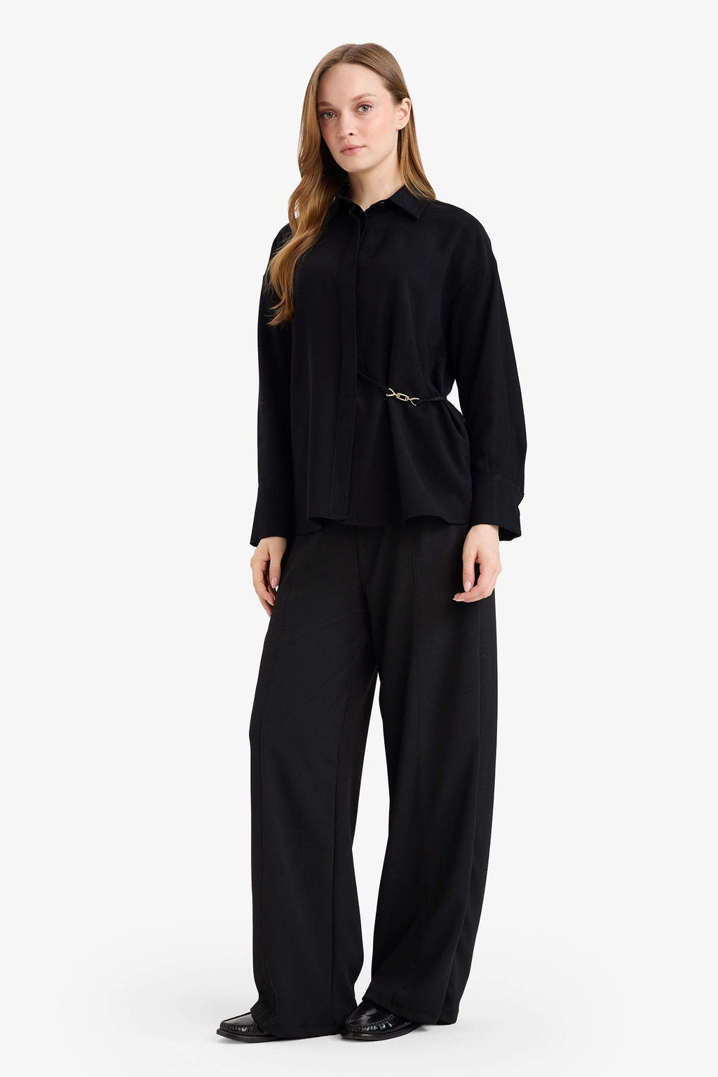 Straight Wide Crepe Pants