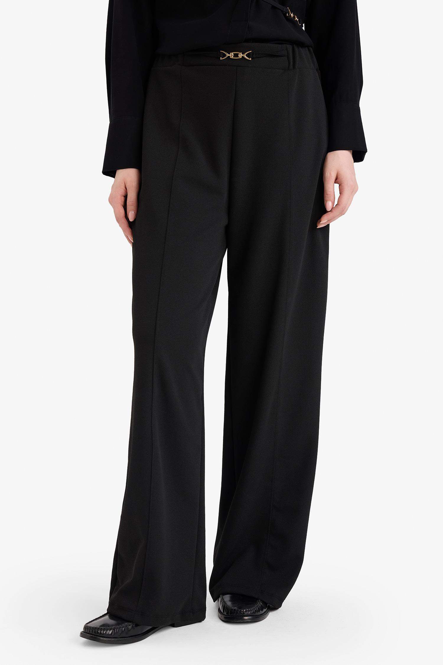Straight Wide Crepe Pants