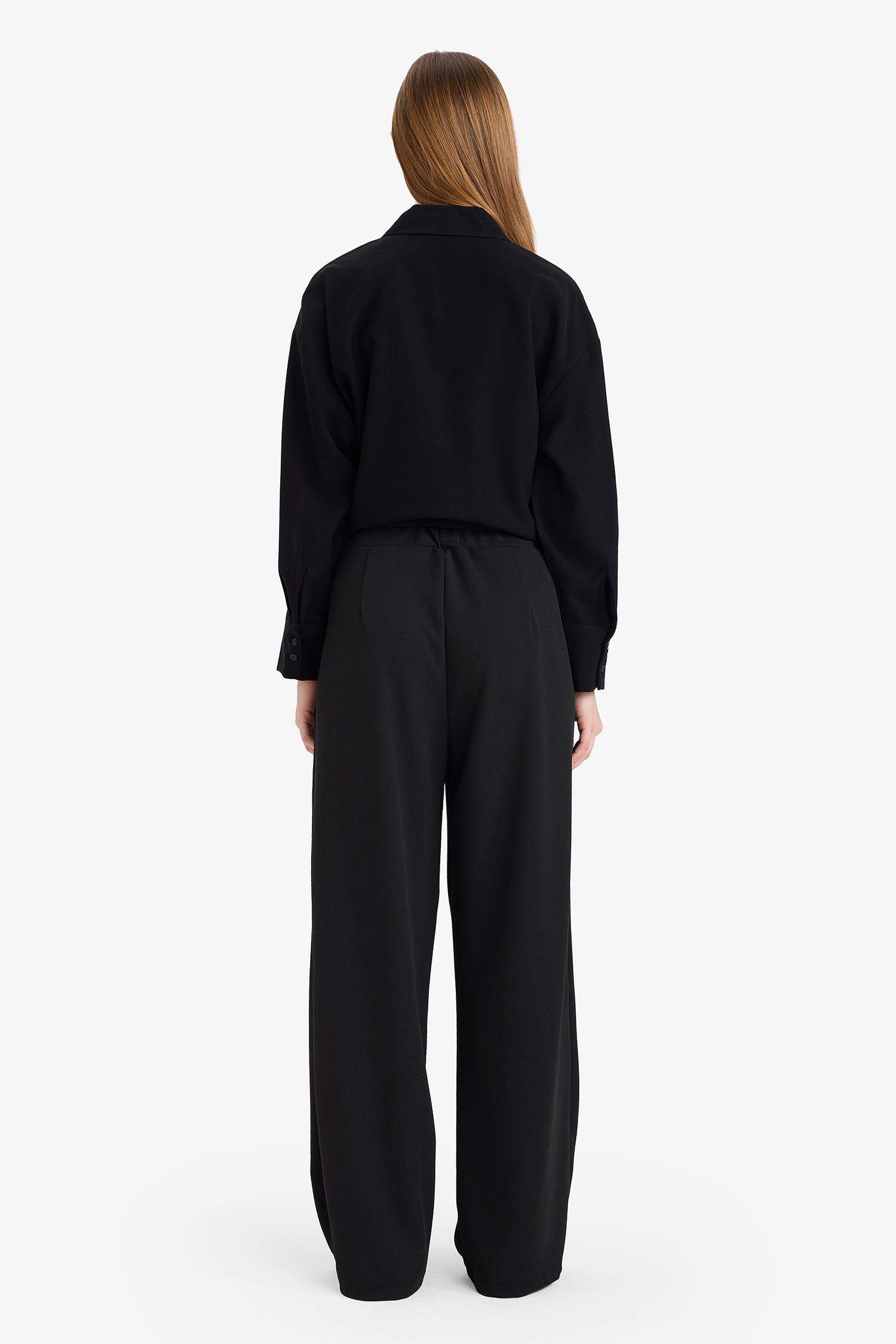Straight Wide Crepe Pants